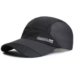 Breathable Sun Protection Baseball Cap for Men's Outdoor Fishing - Spring/Summer - Black - Adjustable (56-60cm)