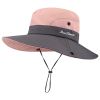 Safari Sun Hats for Women Summer Hat Wide Brim UV UPF Protection Ponytail Outdoor Fishing Hiking Hat for Female 2021 - Pink