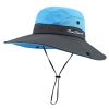 Safari Sun Hats for Women Summer Hat Wide Brim UV UPF Protection Ponytail Outdoor Fishing Hiking Hat for Female 2021 - Blue