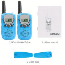 2pc Multifunctional Portable Kids Walkie Talkie With LED Backlight For Outdoor Camping Hiking - 2pcs Blue