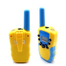 2pcs/pack Kids Walkie Talkie 22 Channel Bidirectional Wireless Radio Toy With Backlight LCD Flashlight For Outdoor; Camping; 3km Range Hiking - Yellow