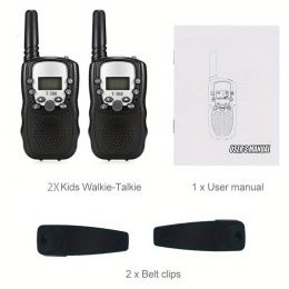 2pc Multifunctional Portable Kids Walkie Talkie With LED Backlight For Outdoor Camping Hiking - 2pcs Black