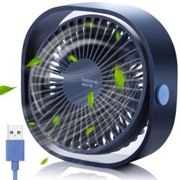 1pc Rechargeable Portable Fan USB Fan Personal Desk Fan Quiet Long Working For Office Desk Golf Car Outdoor Travel Camping Tent Gym Treadmill - Blue