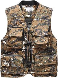 Men's Camouflage Quick-drying Multi-pocket Vests Outdoor Photography Fishing Vests - Camouflage-M