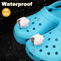 Headlights for croc;  2Pcs croc lights for shoes;  light up croc charms for Dog Walking;  Handy Camping; Waterproof; 3 Modes croc lights - White