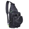 Fishing Sling Pack Fishing Crossbody Gear Storage Shoulder Bag - Black with Green