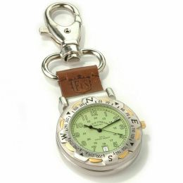 Field & Stream Camp Master Green Dial Multi-Function Compass Leather Pocket Watch - Default Title