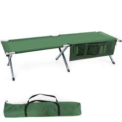 Folding Camping Cot Heavy-duty Camp Bed with Carry Bag - OP3937