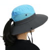 Safari Sun Hats for Women Summer Hat Wide Brim UV UPF Protection Ponytail Outdoor Fishing Hiking Hat for Female 2021 - Orange