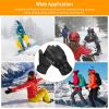 Electric Heated Gloves USB Plug Touchscreen Thermal Gloves Leather Windproof Winter Hands Warmer Unisex - Black