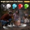 Headlights for croc;  2Pcs croc lights for shoes;  light up croc charms for Dog Walking;  Handy Camping; Waterproof; 3 Modes croc lights - black