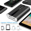 12000mAh Portable Charger with Dual USB Ports 3.1A Output Power Bank Ultra-Compact External Battery Pack - Black