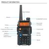 Baofeng UV-5R UHF VHF Dual Band Two Way Ham Radio Walkie Talkie - Black