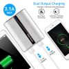 12000mAh Portable Charger with Dual USB Ports 3.1A Output Power Bank Ultra-Compact External Battery Pack - Silver