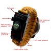 Outdoor Multi function Camping Survival Watch Bracelet Tools With LED Light - Green