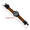 Outdoor Multi function Camping Survival Watch Bracelet Tools With LED Light - Black