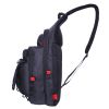 Fishing Sling Pack Fishing Crossbody Gear Storage Shoulder Bag - Black with Red