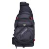 Fishing Sling Pack Fishing Crossbody Gear Storage Shoulder Bag - Black with Red