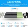 12000mAh Portable Charger with Dual USB Ports 3.1A Output Power Bank Ultra-Compact External Battery Pack - Black