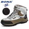 BONA 2022 New Designers Nubuck Shoes Men Outdoor Sports Tactical Male Boots Hiking Mountain Shoes Man Camping Climbing Footwear - Army green black - 8