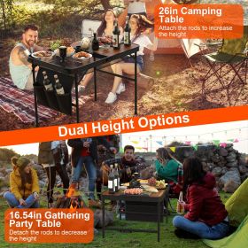 35.43x23.62x26in Foldable Camping Table Collapsible Picnic Aluminum Alloy Grill Stand 66LBS Max Load Height Adjustable BBQ Table with Adjustable Heigh 35.43x23.62x26in Foldable Camping Table Collapsible Picnic Aluminum Alloy Grill Stand 66LBS Max Load Height Adjustable BBQ Table with Adjustable Heigh