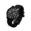 Outdoor Multi function Camping Survival Watch Bracelet Tools With LED Light - Black