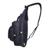 Fishing Sling Pack Fishing Crossbody Gear Storage Shoulder Bag - Black with Green